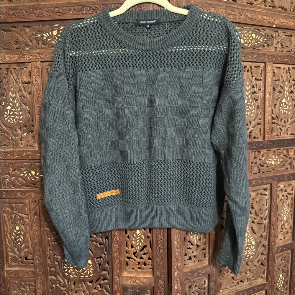 Simply Southern Women's Dark Gray Crewneck Sweater